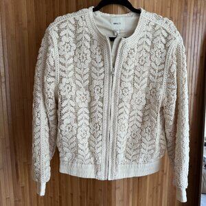 RW&Co - Embroidered Mesh Bomber Jacket